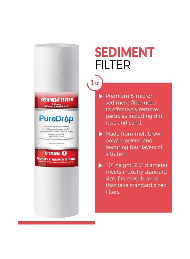 Pure Drop PDR-F15-50 Replacement Water Filter Pack, White - Image 2