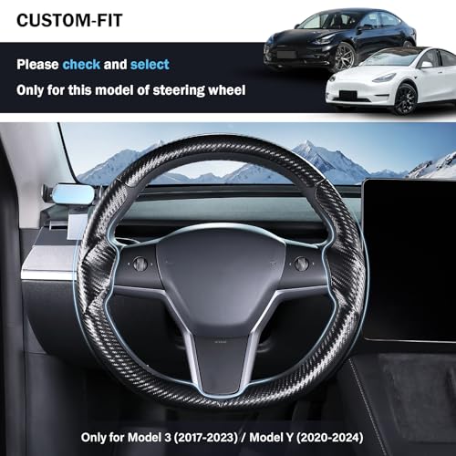 Aimato Steering Wheel Cover for Tesla Model 3 20172023 Model Y 20202024AntiSlipComfortable Grip BreathableCustomized for Tesla Model 3Y AccessoriesMatte Black - Image 3