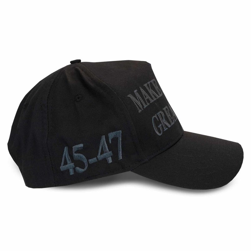 Trump 45-47 MAGA Hat - Black - Image 2