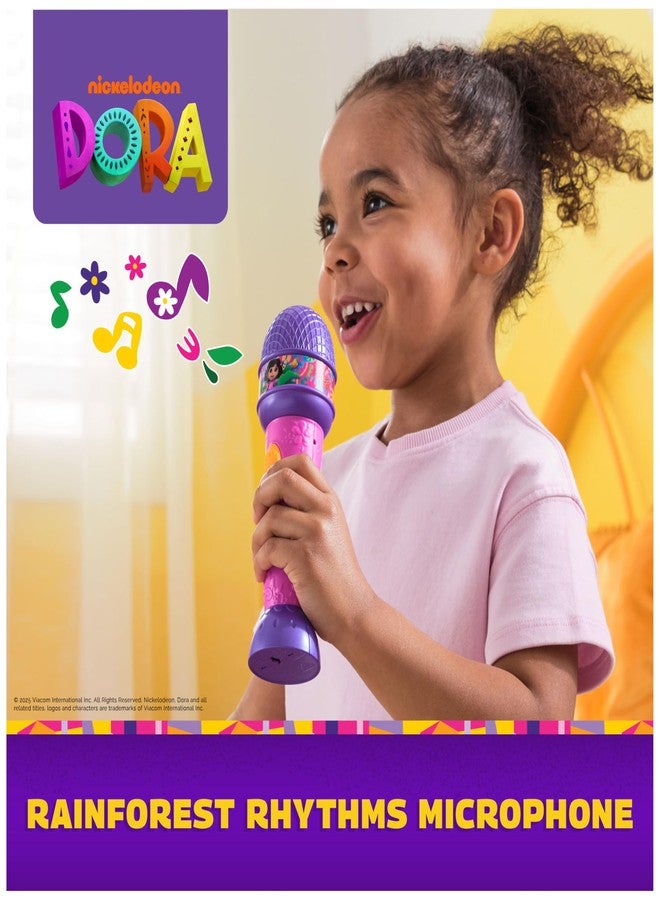 DORA ميكروفون دورا، إيقاعات الغابة المطيرة مع الموسيقى، تأثيرات الصوت وعبارات ثنائية اللغة، ألعاب للأطفال من البنات والأولاد أعمار 3 سنوات وما فوق - Image 2