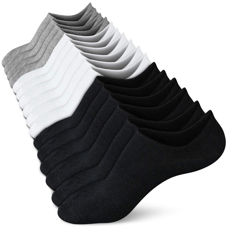 wernies Low/No Show/Short Socks Women Thin Non Slip Invisible Loafer Ankle Low Cut Socks 8 pairs mix of color,size 11-14 - Image 1