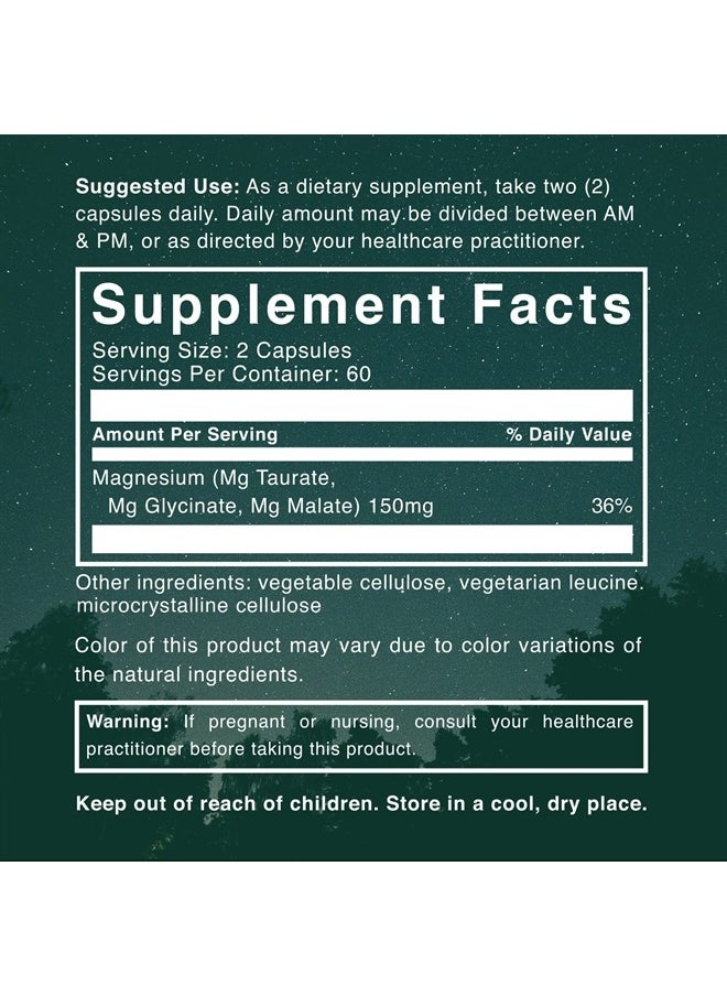 Natural Rhythm Magnesium, Calming + Relaxing + Gentle 120 Capsules  - Image 2