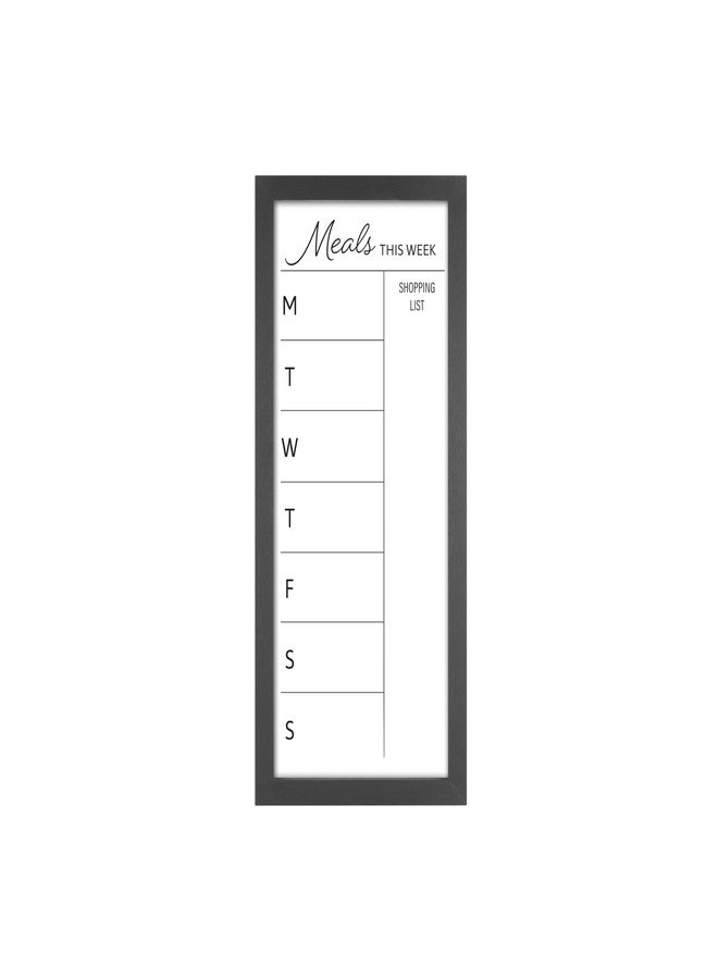 MCS Dry Erase Weekly Meal Planner 11x24 Black Framed Calander Whiteboard for The Wall, Plan Your Meals for The Week, Family Weekly Planner for Dinners & More-Including Shopping List - Image 1