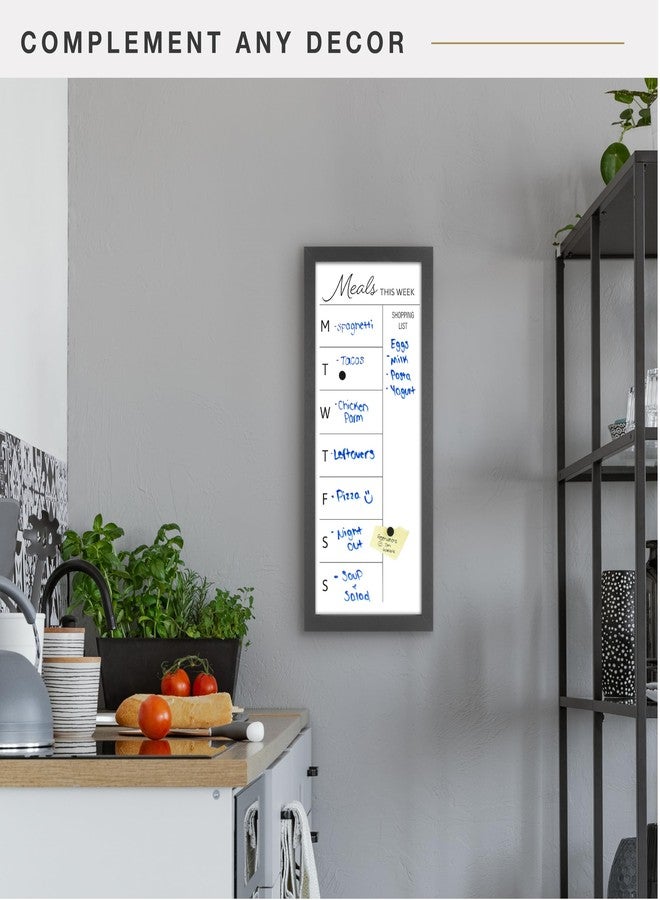 MCS Dry Erase Weekly Meal Planner 11x24 Black Framed Calander Whiteboard for The Wall, Plan Your Meals for The Week, Family Weekly Planner for Dinners & More-Including Shopping List - Image 2
