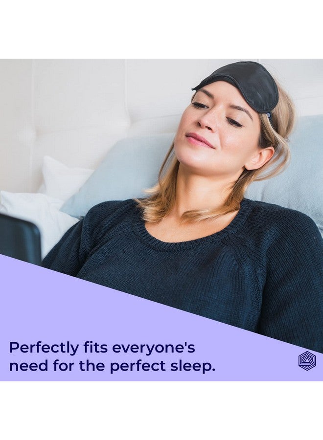 BOLDFIT Boldfit Premium Silk Eye Mask For Traveling, Sleeping With Adjustable Strap, Blind Fold For Smooth&Comfortable Sleep-Black, Pack of 2  - Image 2