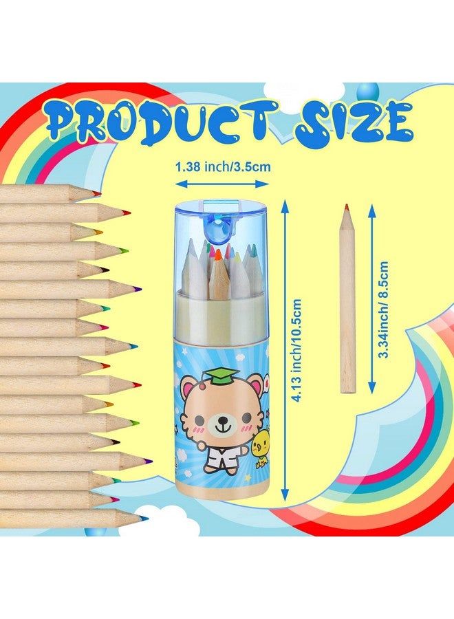 Fumete Mini Drawing Colored Pencils Bulk for Kids with Sharpener Portable Color Pencils in Tube Party Favors Gift for Artists Writing Sketching Painting Classroom School Supplies, 12 Colors - Image 2
