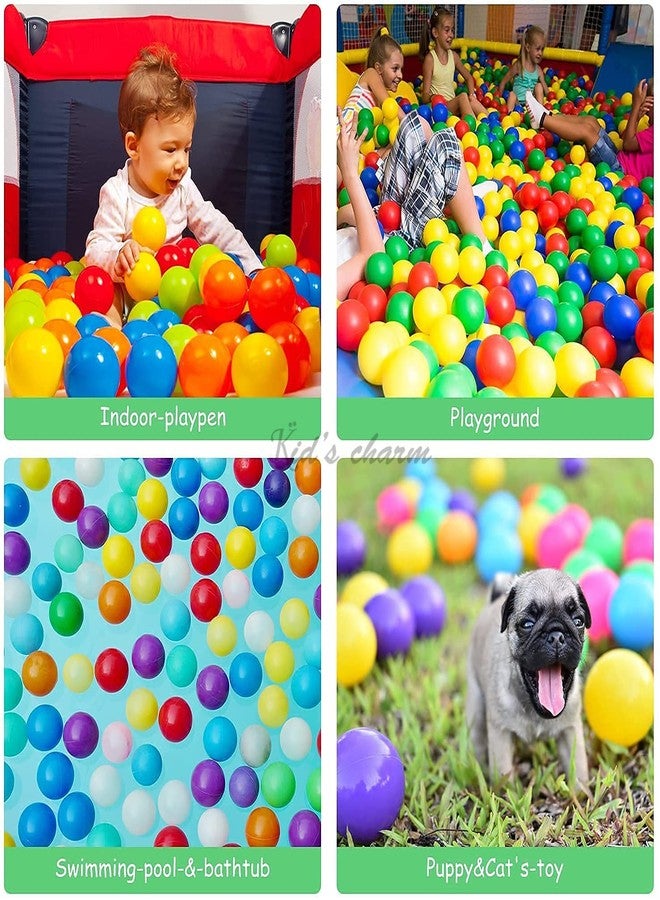 Kid's Charm كرات بلاستيكية ممتازة للأطفال من كيدز تشارم - كرات أطفال متعددة الألوان 8 سم لحوض السباحة/المحيط بدون حواف حادة - ناعمة لخيام وأنفاق لعب الأطفال الصغار في الأماكن المغلقة (متعددة الألوان، عبوة من 144 كرة) - Image 5