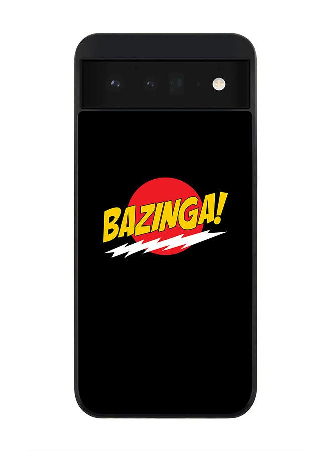 Stylizedd Rugged Black edge case for Google Pixel 6 5G Slim fit Soft Case Flexible Rubber Edges Anti Drop TPU Gel Thin Cover - Bazinga - Image 1