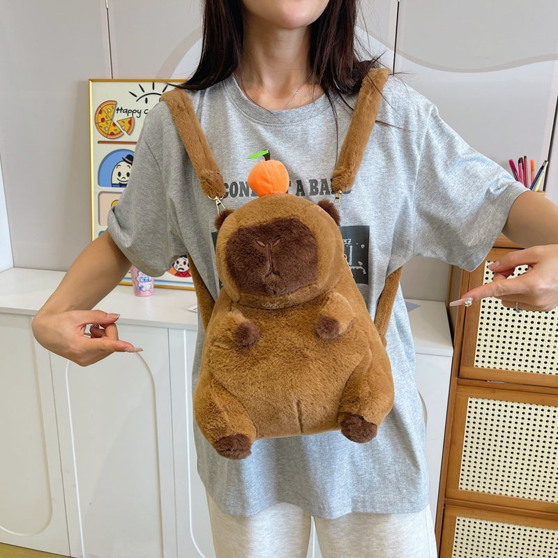 Capybara Capybara Plush Bag Backpack Children'S Capybara Bag Cute Animal Doll Backpack Cartoon Doll - Image 3