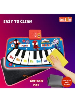 Estilo Estilo Floor Piano Mat for Kids & Toddlers | Baby Playing Mat with Music 11 Keys | Musical Toy Gift for Boys & Girls Age for 1-6 | Engaging Keyboard for Toddlers (Spider Man)  - Image 5