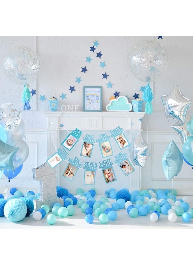 We Happy New Born to Twelve Months Birthday Photo Frame Banner for kids 1st Birthday Decorations Party Props Picture Cards  - Image 5