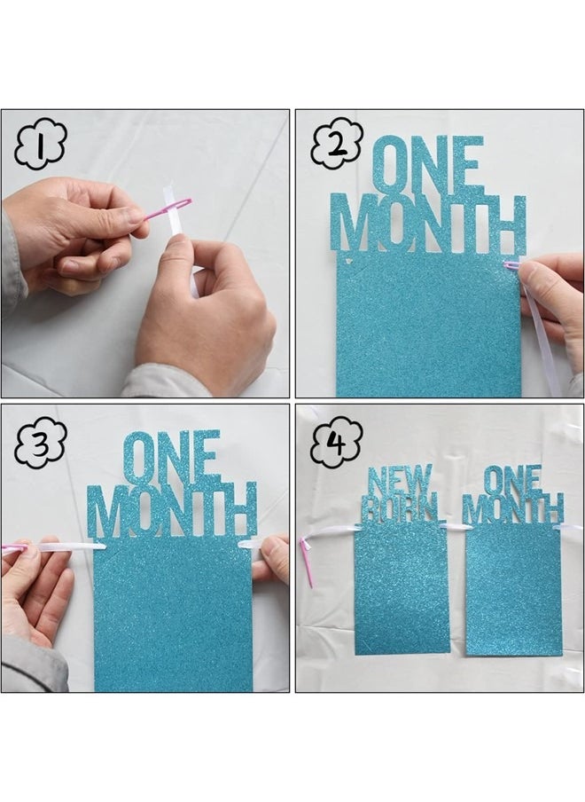 We Happy New Born to Twelve Months Birthday Photo Frame Banner for kids 1st Birthday Decorations Party Props Picture Cards  - Image 4