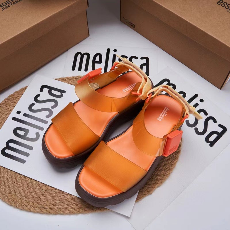 2023 Melissa Platform Wedge Sandals for WomenTransparent Brown Transparent Brown 