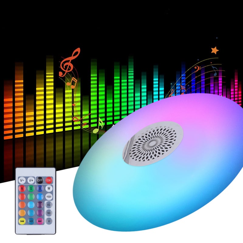 24W E27 RGB Color Changing Music Lamp with Remote Control Smart Music Speaker Ceiling Light 85‑265V - Image 2