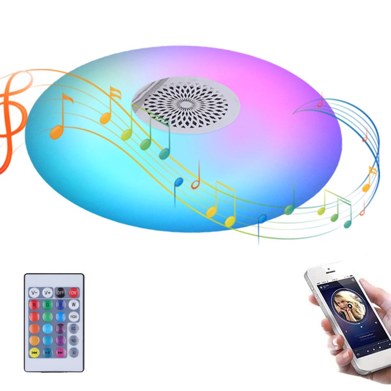 24W E27 RGB Color Changing Music Lamp with Remote Control Smart Music Speaker Ceiling Light 85‑265V - Image 3