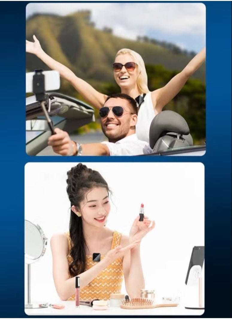 Wireless Lavalier Microphone Douyin Live Broadcast Mobile Video Recording 2.4G Noise Reduction Mini Microphone Live Video Recording Vlog Interview Online Classroom