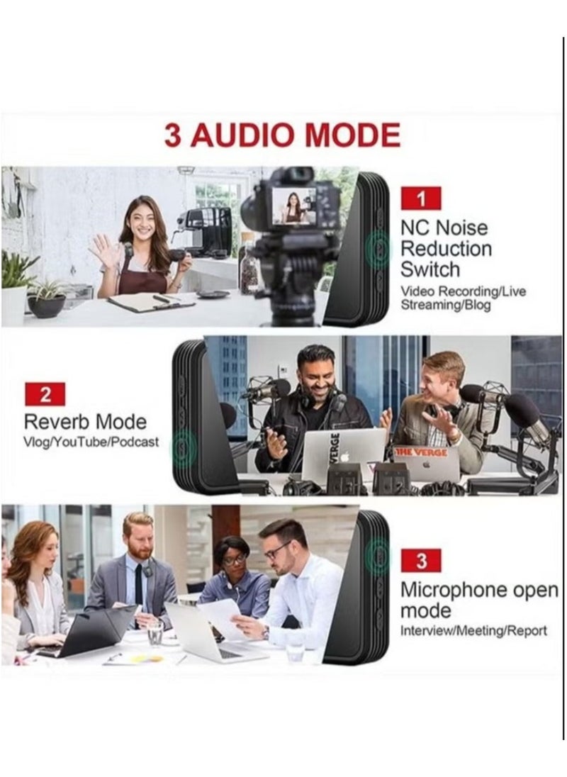 Wireless Lavalier Microphone Douyin Live Broadcast Mobile Video Recording 2.4G Noise Reduction Mini Microphone Live Video Recording Vlog Interview Online Classroom