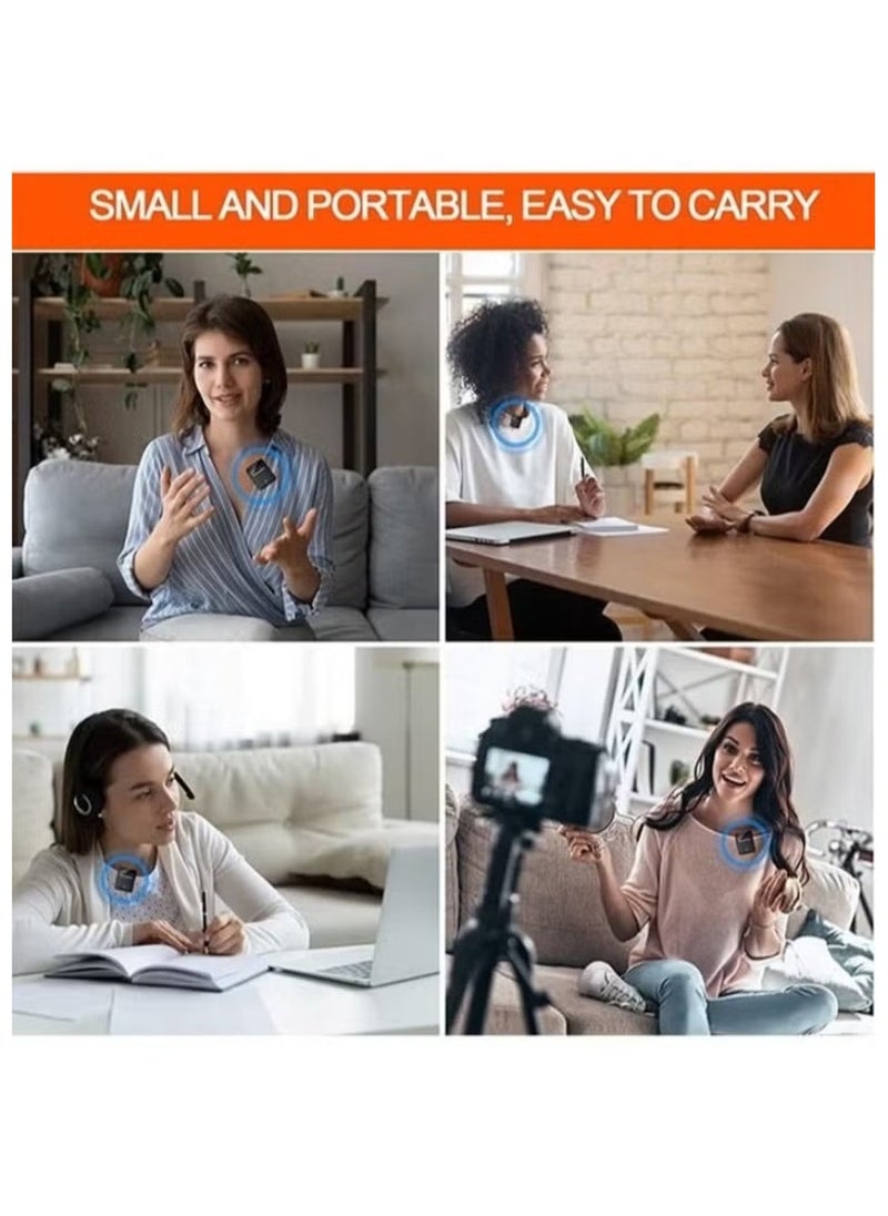 Wireless Lavalier Microphone Douyin Live Broadcast Mobile Video Recording 2.4G Noise Reduction Mini Microphone Live Video Recording Vlog Interview Online Classroom