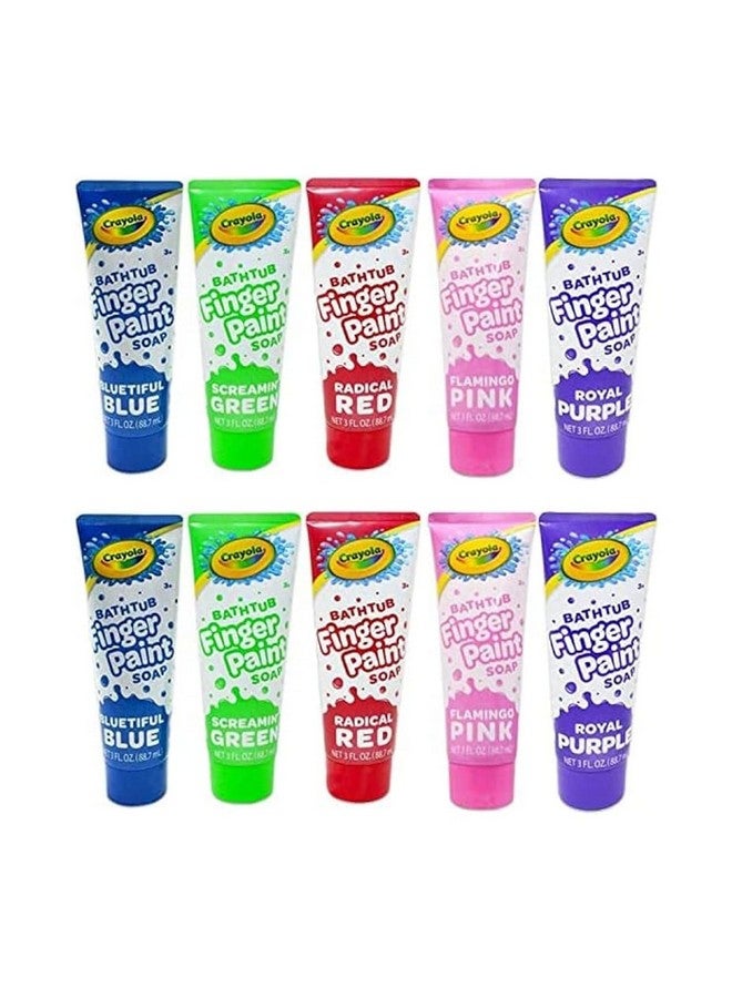 Crayola Taste Beauty Bathtub Finger Paint Soap, Easy to Clean, Pack of Ten 3-Fluid-Ounce Bottles - Image 1
