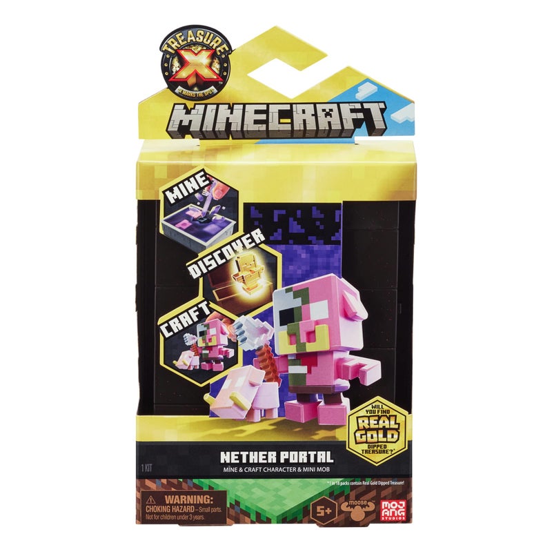 Treasure x minecraft. mine & craft character and mini mob. mine, discover & craft with 15 levels of adventure. find one of 3 character pairs. will you find the real gold dipped treasure? - Image 2