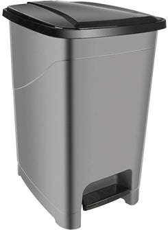 5DM 15 Lt Saral Slim Pedal Plastic Trash Can with Black Lid  - Image 4