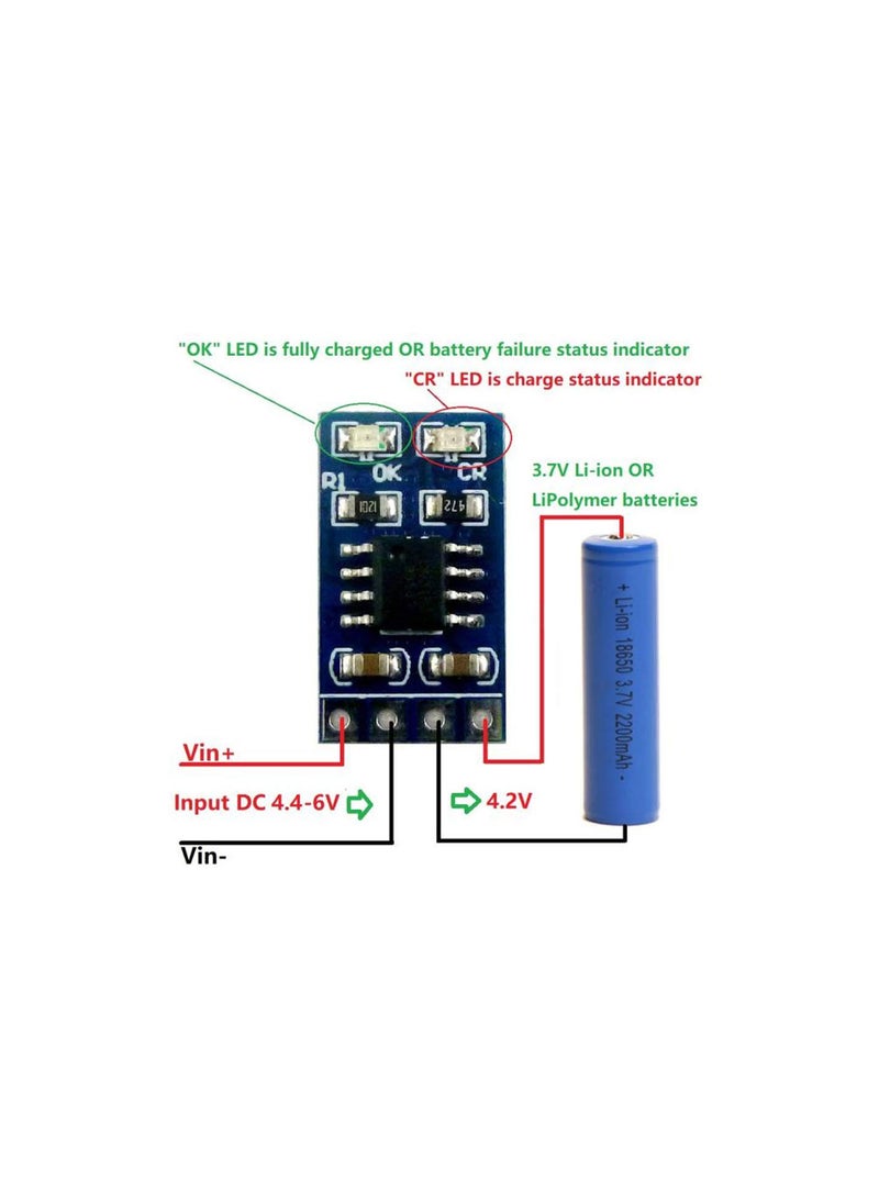 Solar Charge Module, 1A 4.2V 3.7V 18650 LiPo Li ion Lithium Battery Charger MPPT Solar Charge Controller Module, with Battery Overvoltage Protection(without Pin)