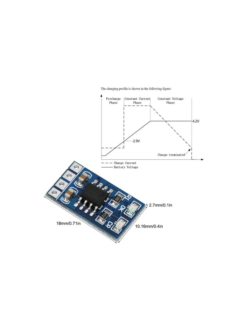 Solar Charge Module, 1A 4.2V 3.7V 18650 LiPo Li ion Lithium Battery Charger MPPT Solar Charge Controller Module, with Battery Overvoltage Protection(without Pin)