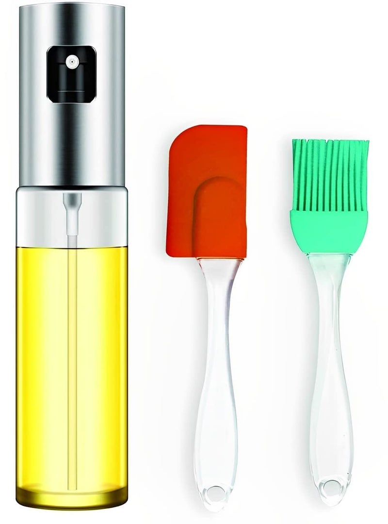 Jb Export Oil Sprayer for Cooking, 100ml Oil Spray Bottle Versatile Glass for Cooking, Baking, Roasting, Grilling with Silicone Oli Brush and Spatula - Image 1