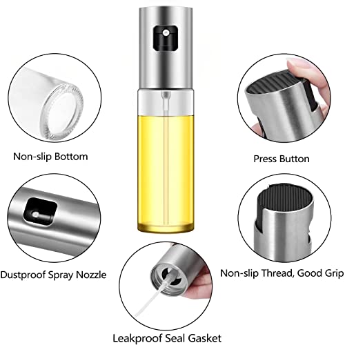 Jb Export Oil Sprayer for Cooking, 100ml Oil Spray Bottle Versatile Glass for Cooking, Baking, Roasting, Grilling with Silicone Oli Brush and Spatula - Image 2
