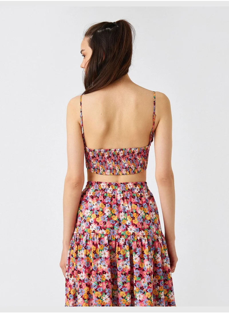 KOTON Crop Tank Top Strappy Tie Detail