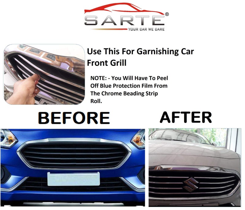 SARTE Chrome Plated Decoration Custom Trim Strip Line, Car Door Fender Interior DIY Moulding Trimming Strip Beading Roll Universal for cars (10 mm, 5 Mtrs) - Image 5