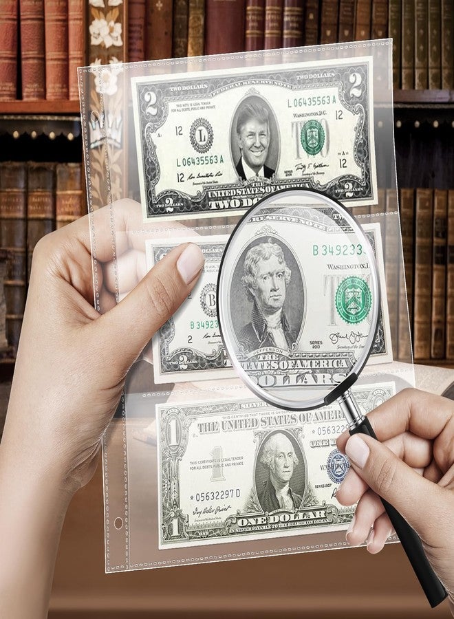 مجموعة كوليكت هول من 50 غلافًا لحفظ العملات، أغلفة بثلاثة جيوب للأوراق النقدية، واقيات أوراق مقاس 8.5 × 11 بوصة لحامل العملات، ألبوم للأوراق النقدية - Image 3