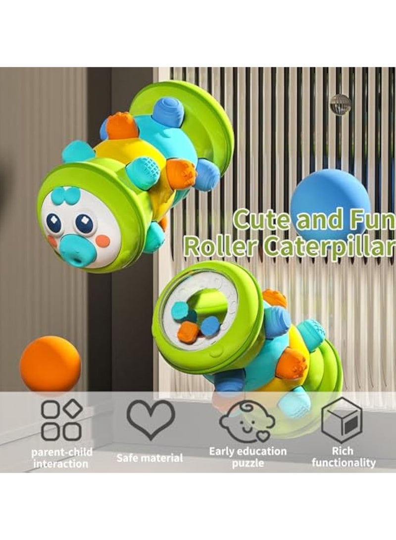 Whimsy Montessori Caterpillar Toy for Toddlers, Baby Sensory Toy Crawling Exercise Grip Training Toy for Club Office Tools Kids Baby Birthday Gifts  for 6+ Months (Green) - Image 5