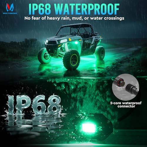 MICTUNING C1 8 Pods RGBW LED Rock Lights - Multicolor Underglow Neon Light Kit with Bluetooth Controller, Music Mode - Image 4