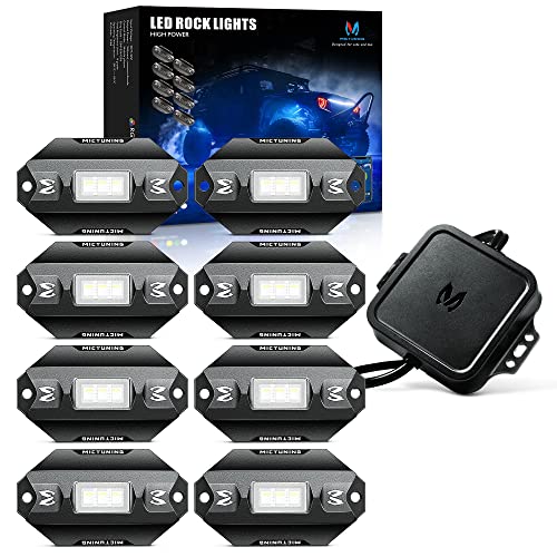 MICTUNING C1 8 Pods RGBW LED Rock Lights - Multicolor Underglow Neon Light Kit with Bluetooth Controller, Music Mode - Image 1