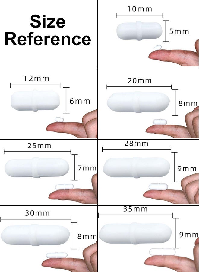 7 Pieces Magnetic Stir Bar Set Lab Mixed Size PTFE Magnetic Stirrer Mixer Stir Bars Spin Bars Magnetic Rod for Laboratory Homebrew - Image 2