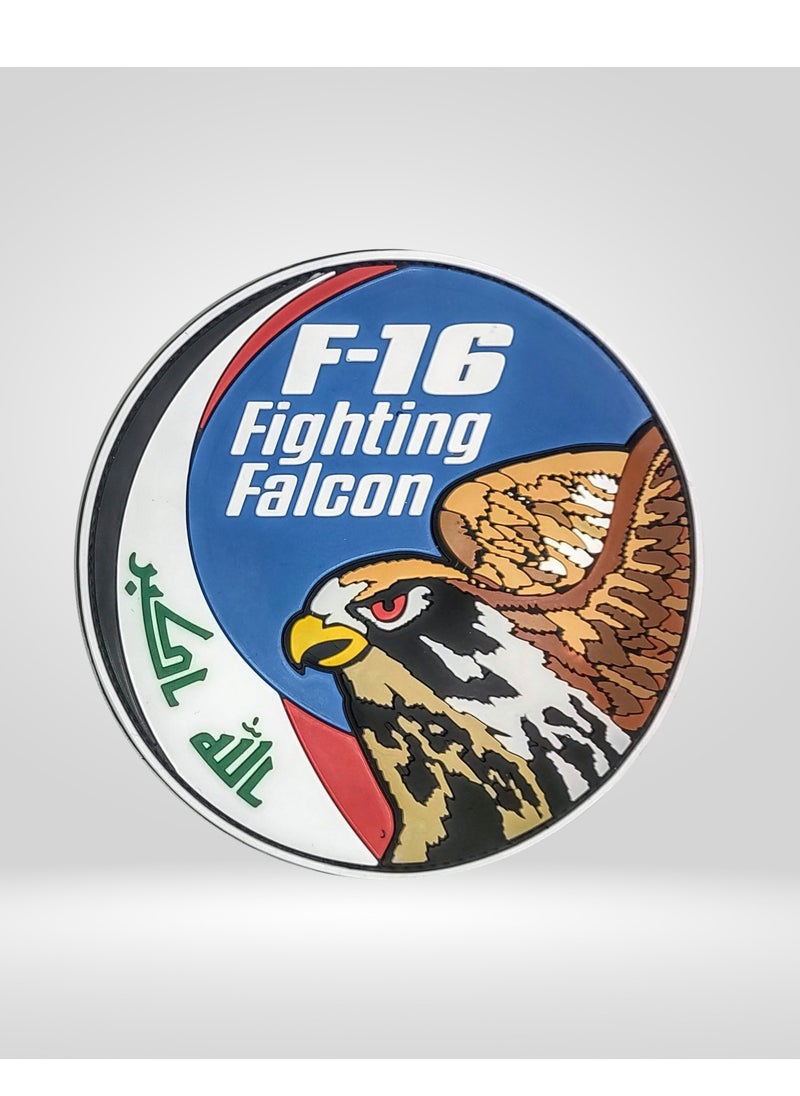 فايتر جيفتس شارة طائرة F-16 Fighting Falcon العراقية المصنوعة من مادة PVC 