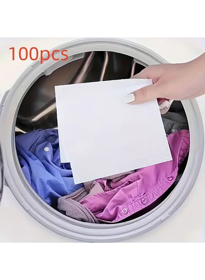 100pcs Color Catcher Laundry Sheets Prevent Dye Transfer Safe For Mixed Light Dark Clothes - Image 3
