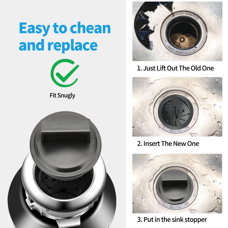 Dincerpen 3 Inch Garbage Disposal Splash Guard with Garbage Disposal Cover for Sink, Rubber Garbage Disposal Drain Cover and Food Waste Disposal Splash Guard for Whirlaway, Waste King, and GE Models - Image 4