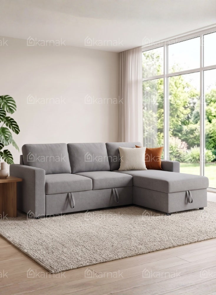 KARNAK Zenlora L Shape Sofa With Storage Grey - Image 1