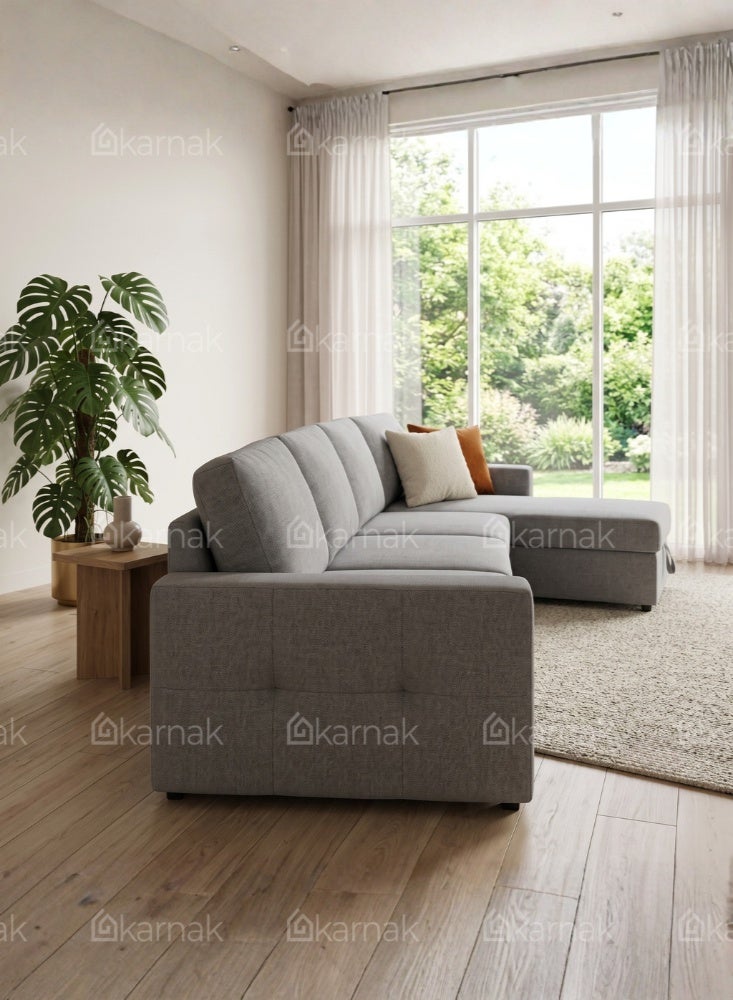 KARNAK Zenlora L Shape Sofa With Storage Grey - Image 2
