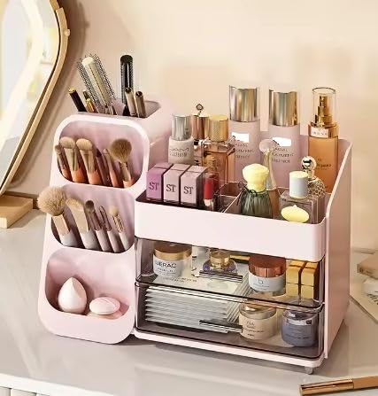 Crobat Creative Combination Cosmetic Storage Rack Oblique Desktop Storage Cabinet Cute Girl Style Large Capacity Partition Storage - Image 1