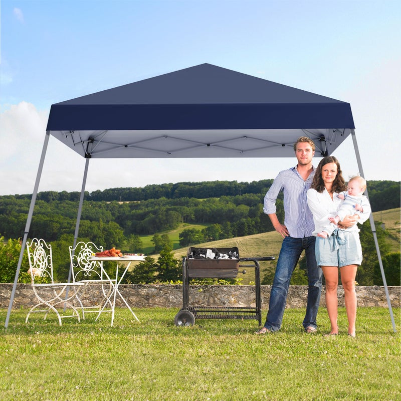 Oneofics Canopy Tent, 10X10 FT Pop Up Canopy Outdoor Instant Tent Slant Legs with Carrying Bag, Portable Gazebo Shelter for Patio Deck Garden and Beach - 8X8 FT Canopy Cover (Dark Blue) - Image 5