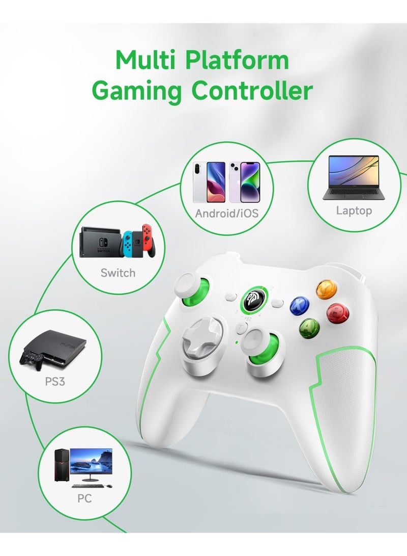 EasySMX جهاز تحكم ألعاب كلاسيكي EasySMX 9013Pro لاسلكي للألعاب لنظام Android/iOS/الكمبيوتر المحمول/Switch/Steam Deck/PS3/PC/صندوق التلفاز/Tesla مع مشغلات خطية بتأثير هول ووظيفة اهتزاز مزدوجة ووظيفة توربو وبطارية ليثيوم 600mAh - Image 4