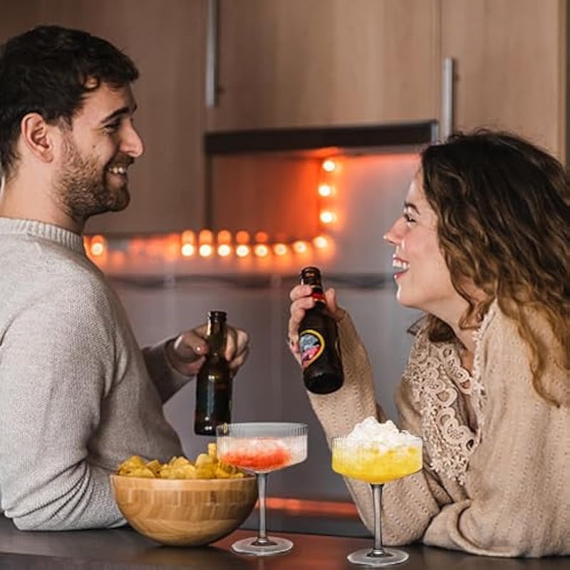 عربست مجموعة اكواب كوبيه مضلعة من 4 قطع، مجموعة اكواب كوكتيل كلاسيكية 10 اونصة، زجاج مارتيني فريد، اكواب كوكتيل كلاسيكية مثالية للكوكتيل والنبيذ والشمبانيا والهدايا - Image 2