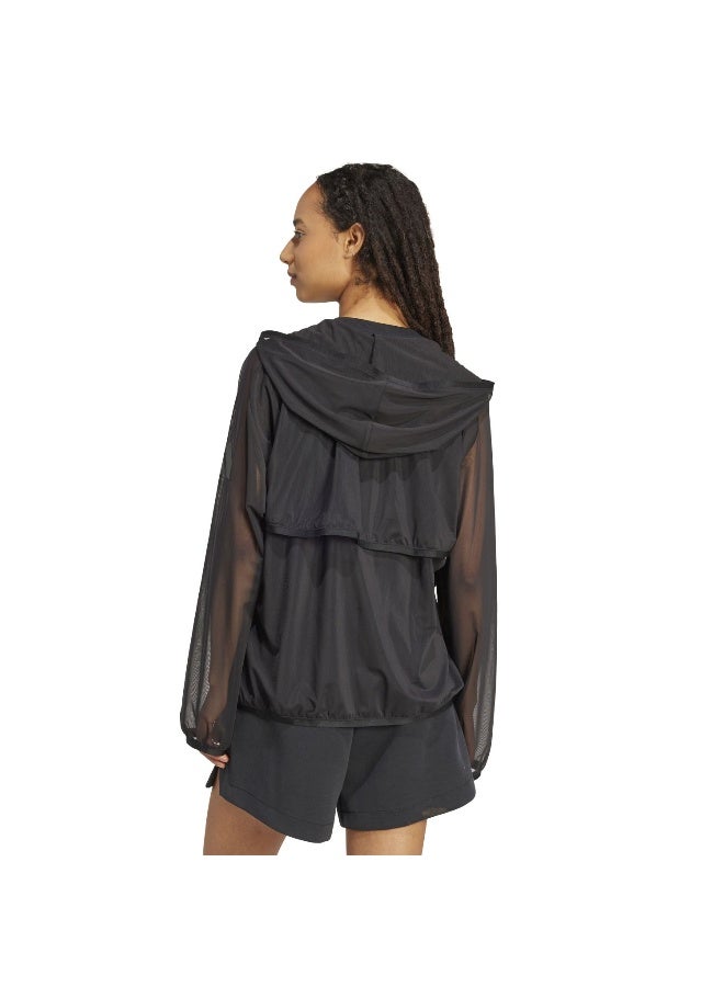 Adidas W All Szn Sh Fz Black Training Track Tops For Women XS - Image 3