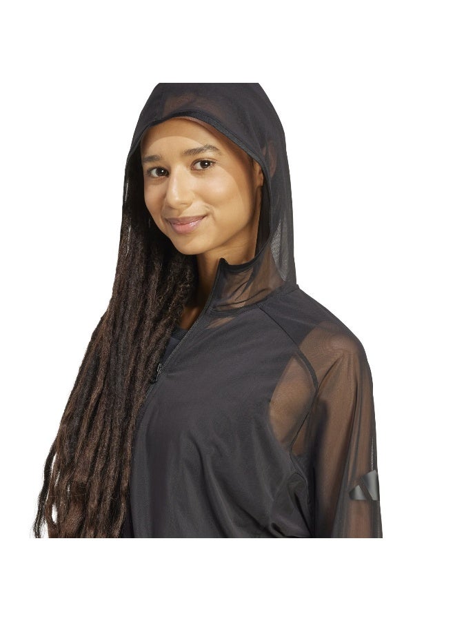 Adidas W All Szn Sh Fz Black Training Track Tops For Women XS - Image 5