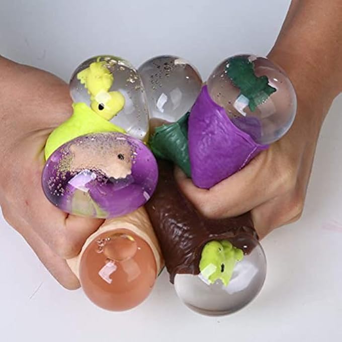 MAKINGTEC 4pcs Dinosaur Eggs Stress Balls for Kids & Adults (Purple, White, Brown, Yellow) - Image 1