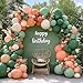 Partycus Sage Green Peach Balloon Arch Double Stuffed Dusty Green Pastel Orange Blush Nude Matte Balloon Garland Kit for Baby Shower Birthday Bridal Wedding Easter Party Decoration - Image 2