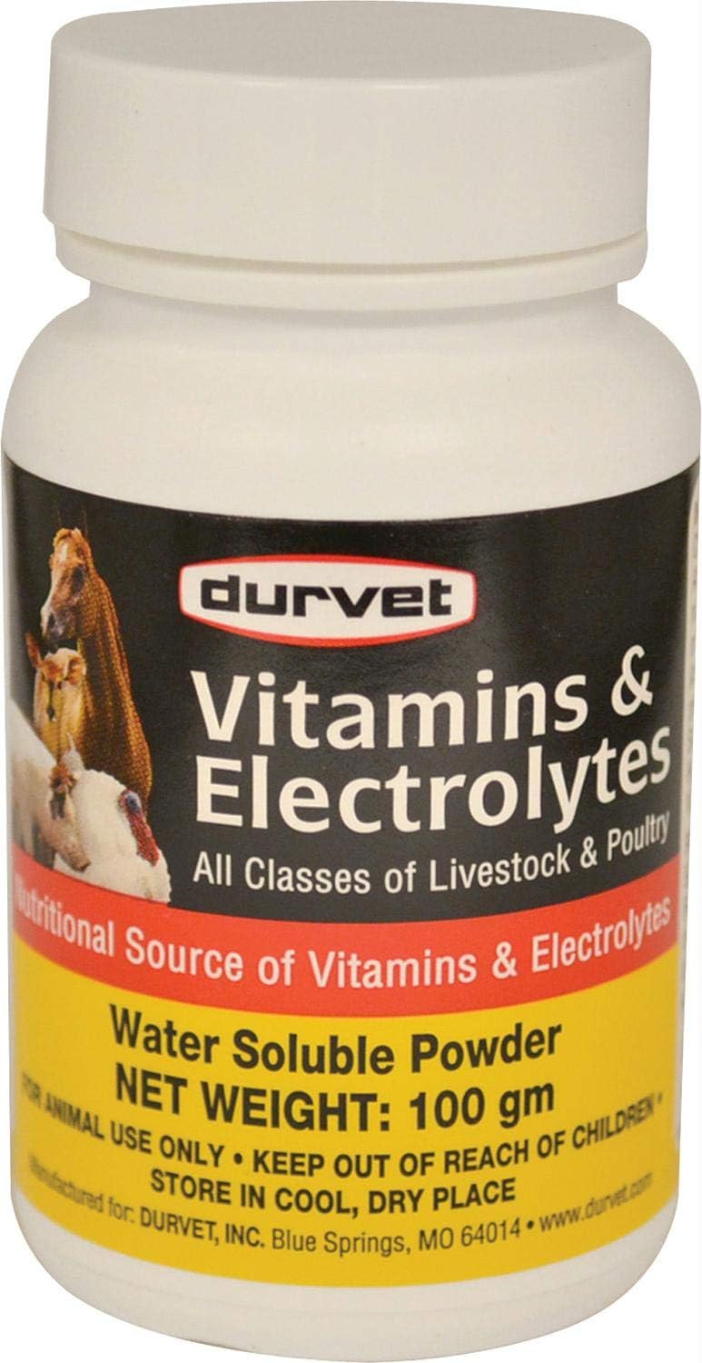 DURVET 698468 Vitamins & Electrolytes for Livestock & Poultry 100G